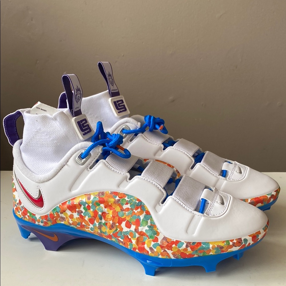 Nike LeBron IV Menace 3 “Fruity Pebbles” Football Cleats – Men’s Size 8